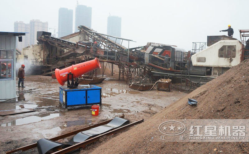 湖南环保型建筑垃圾制沙现场